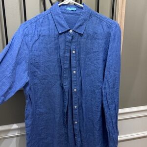 J. McLaughlin 100% linen shirt L